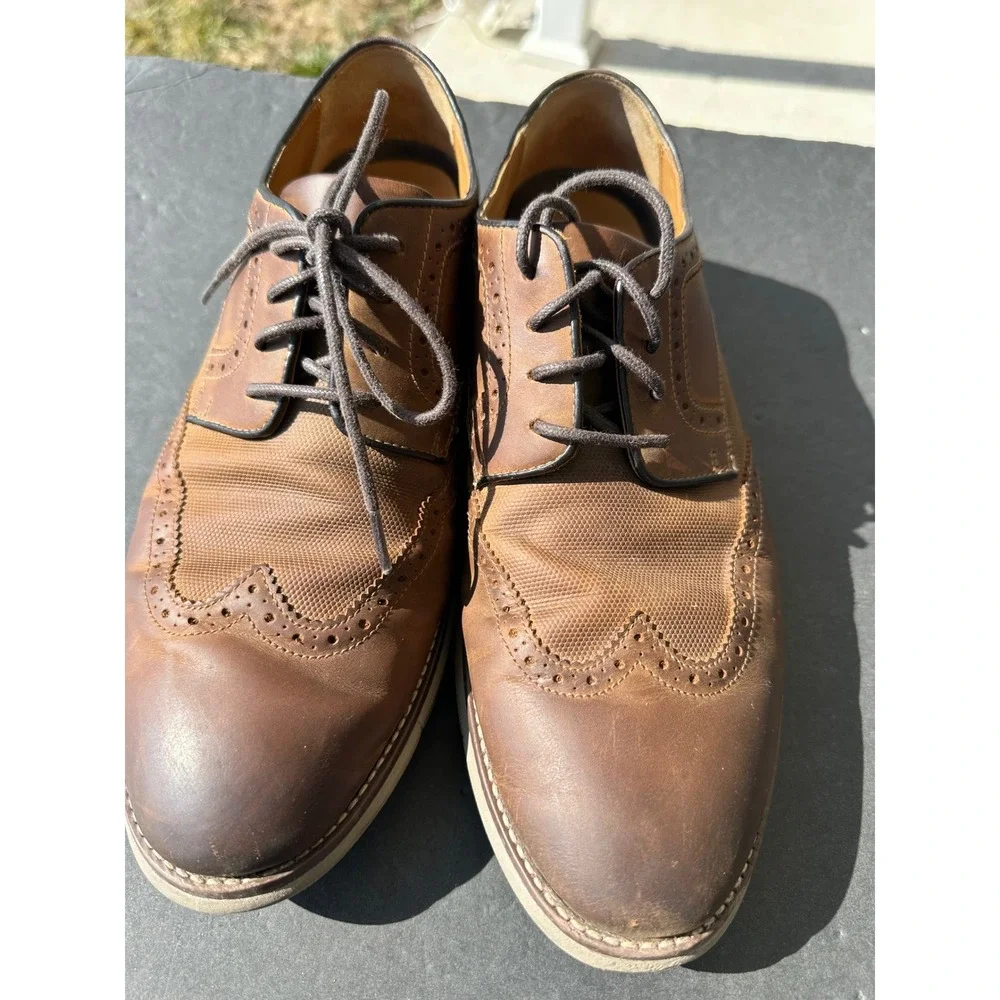Johnston & Murphy McGuffey Wingtip Oxford Brown Leather Shoes 20-4820 Men's‎ 9M